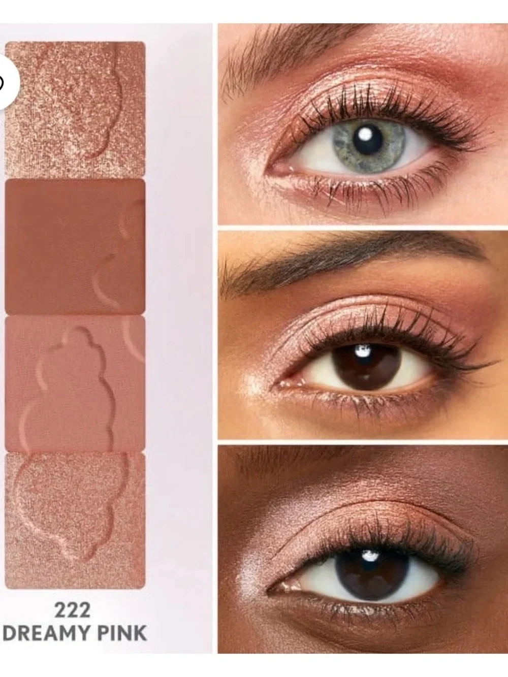 COVERGIRL Clean Fresh Clean Color Eyeshadow, 222 Dreamy Pink, 0.14 oz 3 packs